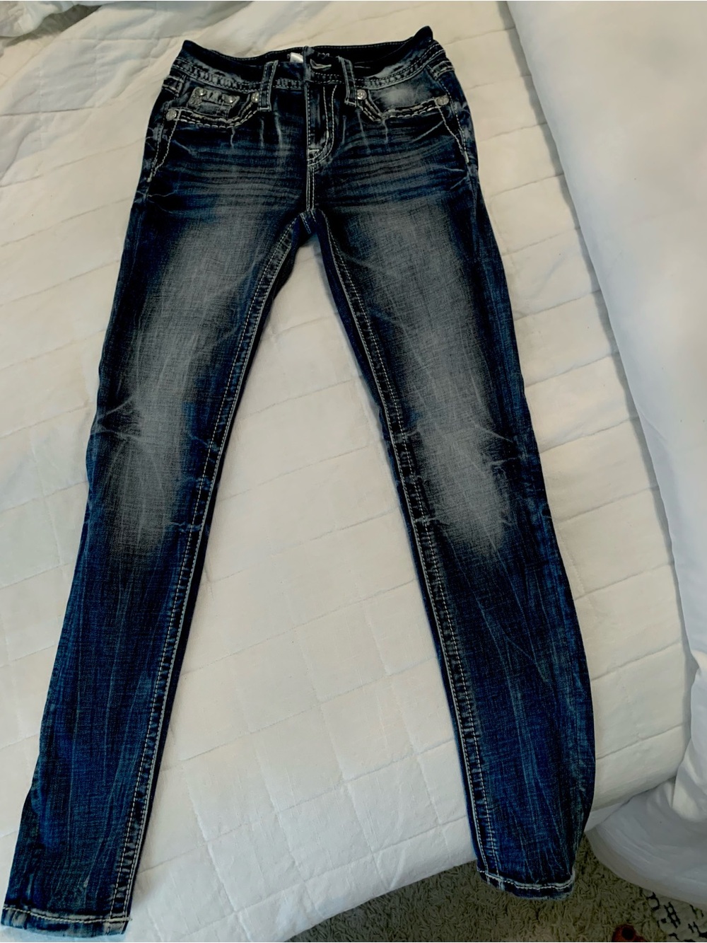Miss Me Embellished Dark Blue Skinny Jeans - Picture 3 of 9